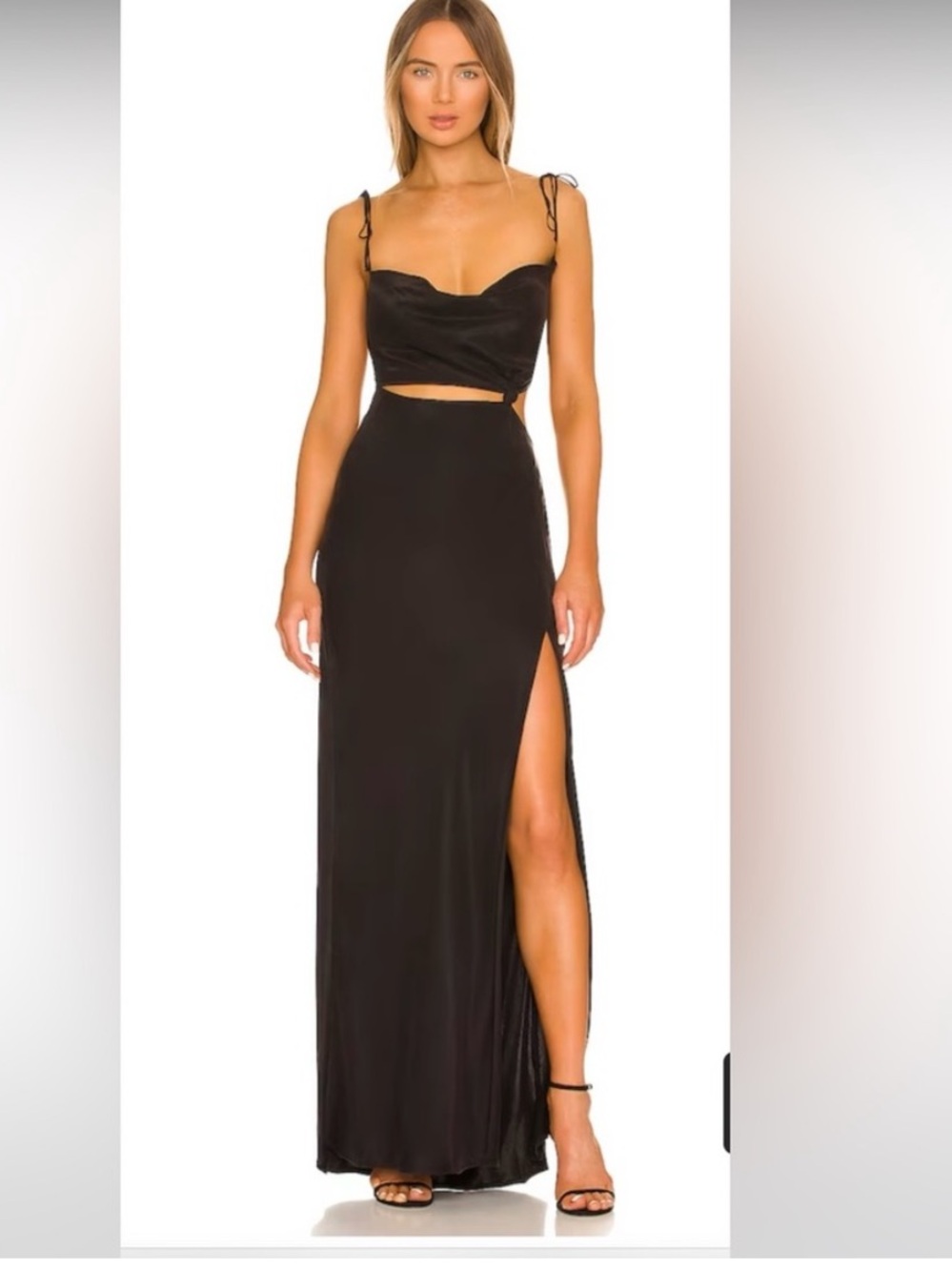 NWT For Love & Lemons Black Maxi Dress with Side Slit